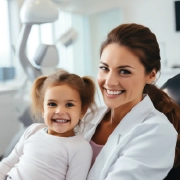 Dental sealants applied to molars for cavity prevention.